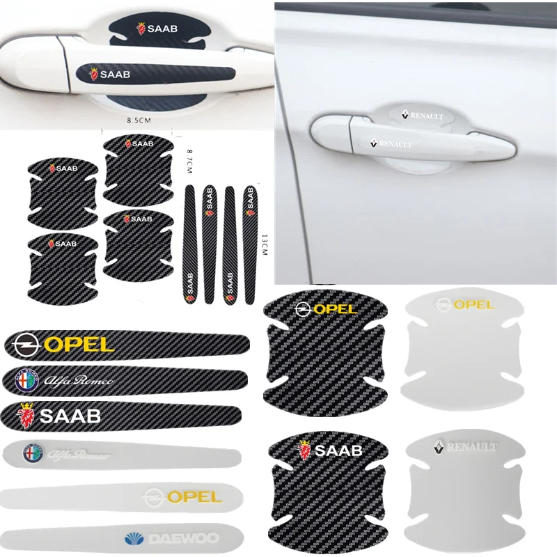 Стайлинг автомобиля защитная пленка из углеродного волокна для дверных ручек