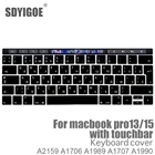 Аксессуары для ноутбуков, чехол для клавиатуры для macbook pro13, сенсорная панель, наклейки для клавиатуры, чехол для A2159, A1706, A1707, A1989A1990