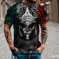 2021 new summer t shirts 3d print aztec warrior tattoo men harajuku fashion short sleeve shirt street casual unisex t shirt top