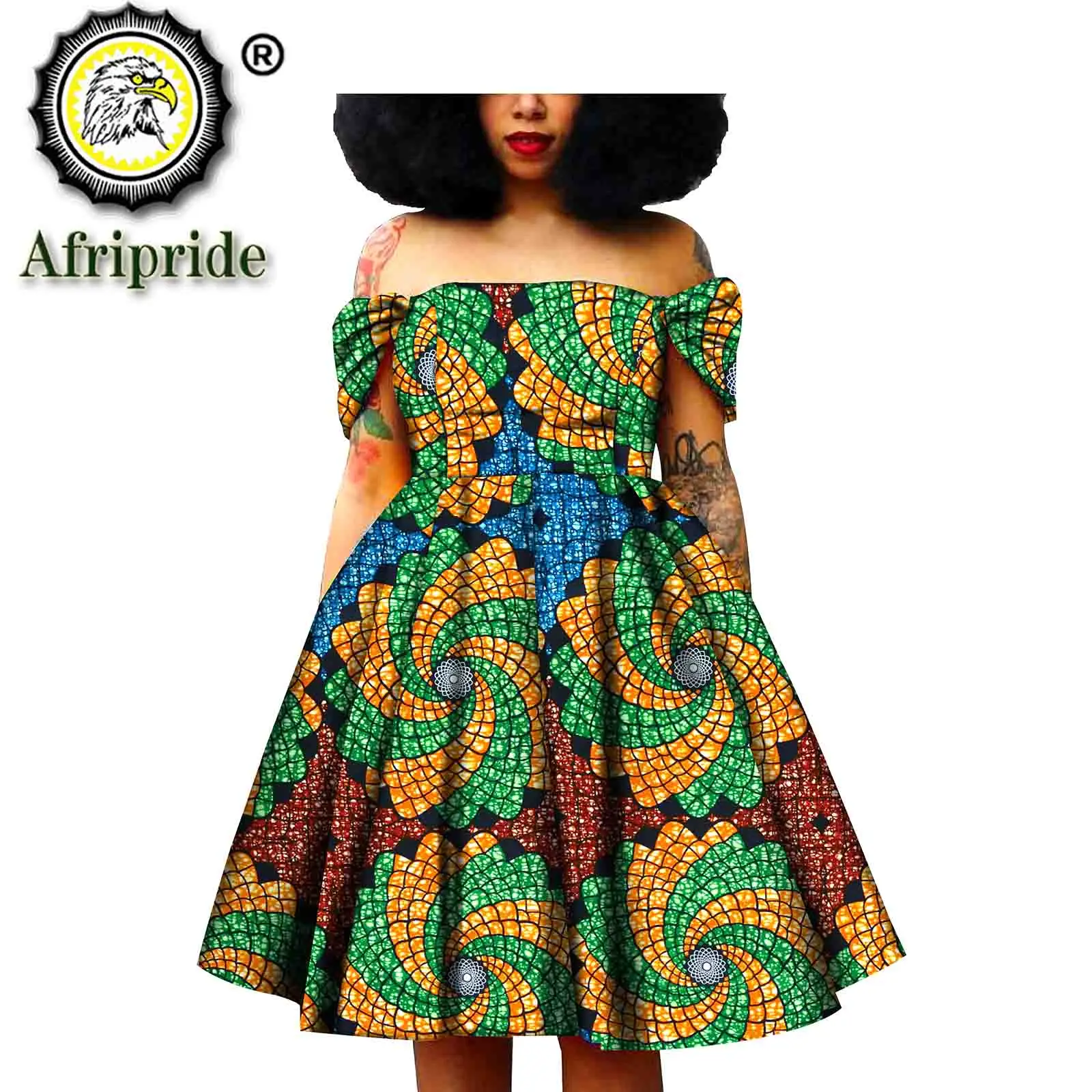 African Dress for Women Africa Bazin Riche Print Spliced Bodycon Elegant  Lady Women Midi Dress Plus Size Wear S1825037
