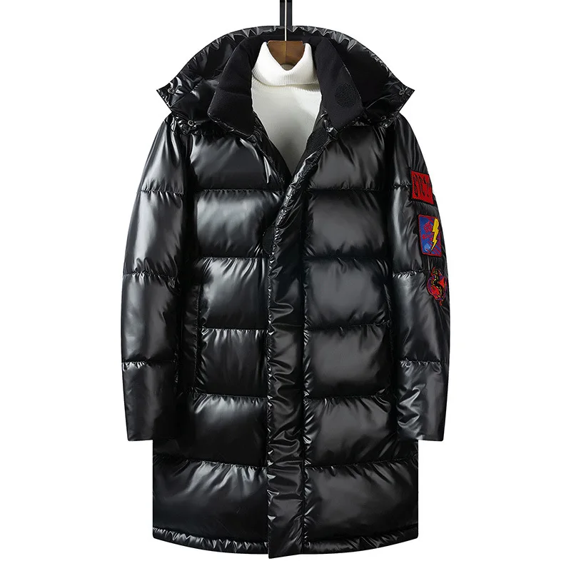 Мужские серебристые блестящие куртки и пальто в стиле хип хоп теплая Глянцевая