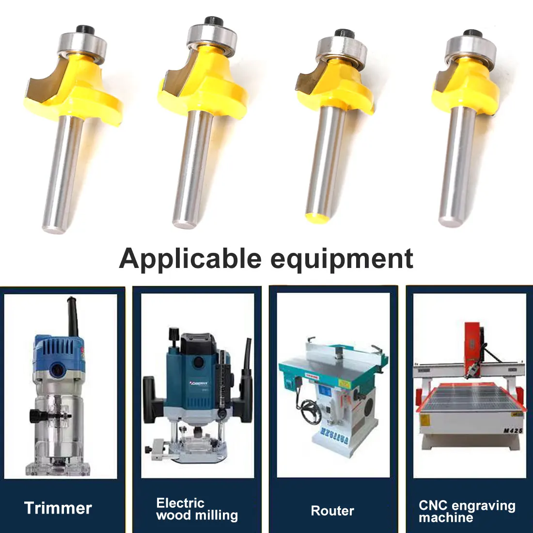 

6mm shank Corner Round Over Router Bit with BearingMilling Cutter for Wood Woodwork Tungsten Carbide