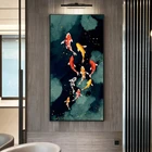 RELIABLI ART Koi Fish фэн-шуй, карп, лотос, пруд, Картина на холсте, настенное искусство для гостиной, Современный домашний декор, без рамки