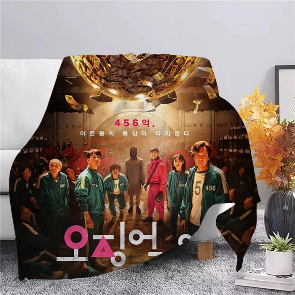 

CLOOCL Popular Korean TV Series Game Flannel Blanket Print Sofa Travel Throw Blankets Office Nap Teenager Bedding Blanket