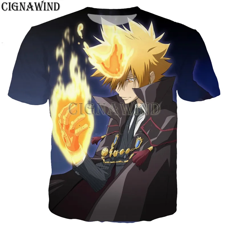 Popular anime Katekyo HITMAN REBORN t shirt men/women 3D printed t-shirts casual Harajuku style tshirt streetwear tops | Мужская одежда