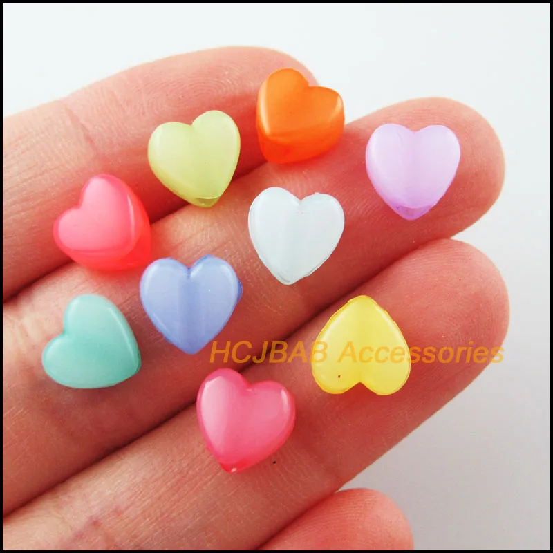 100 шт. акриловые бусины-разделители в форме сердца 8 5 мм | Украшения и аксессуары