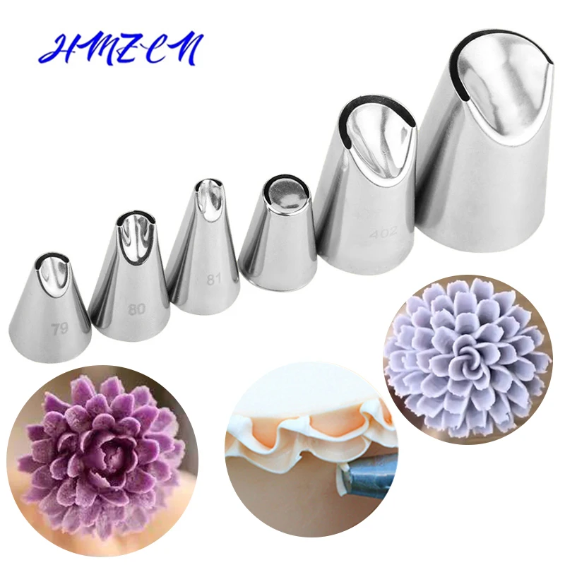 

#79#80#81#401#402 Chrysanthemum Nozzles For Decorating Cake Tulip Pastry Nozzle Succulents Icing Piping Tips Bakeware Pastry New