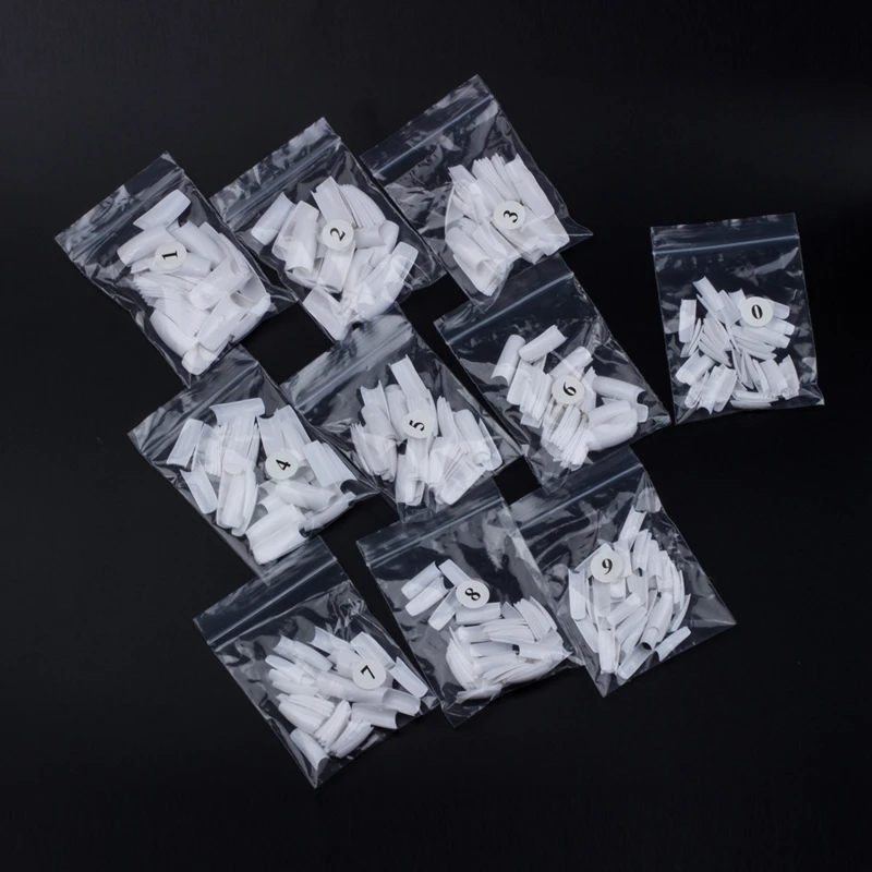 

500 pcs French Style Acrylic Artificial Fingernails Half Tips White