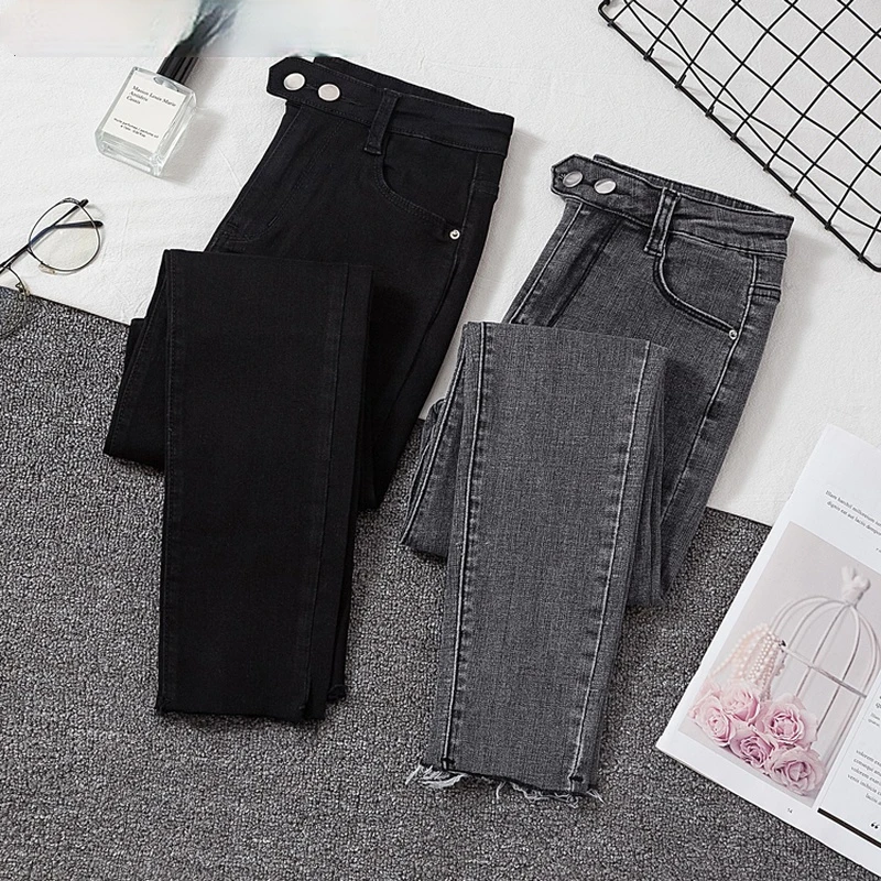 

Plus Size Jeans Female Denim Pants Black Womens Jeans Woman Donna Stretch Bottoms Feminino Skinny Pants for Women Trousers