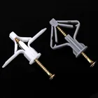 10 шт. пластиковый рычажный якорь с m4 винтовой занавеской гипсокартон полые настенные трубные штекеры аэроплан анкер болт аксессуары