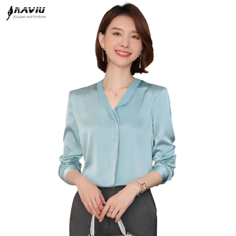 

Женская рубашка, новинка весны 2022, Модные Элегантные повседневные шифоновые блузки с оборками, офисные женские деловые топы с треугольным в...