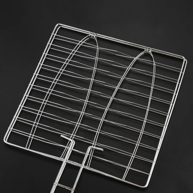 

Triple Fish Grilling Basket Barbecue Tool 17.3 Inch Silver Tone