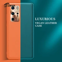 phone case for huawei p40 pro case p30 pro cover vegan leather soft silicone frame shockproof hard cover for huawei p40 p30 pro