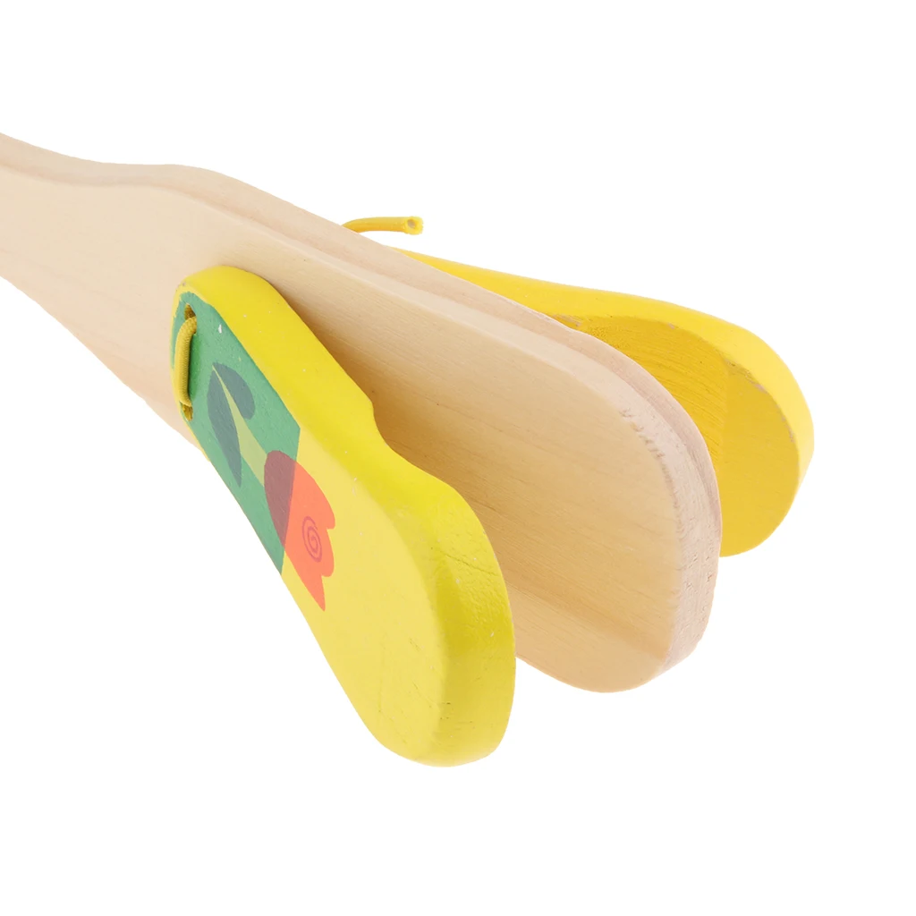 Из дерева с длинной ручкой Кастанет/Хлопушка детское музыкальное оборудование