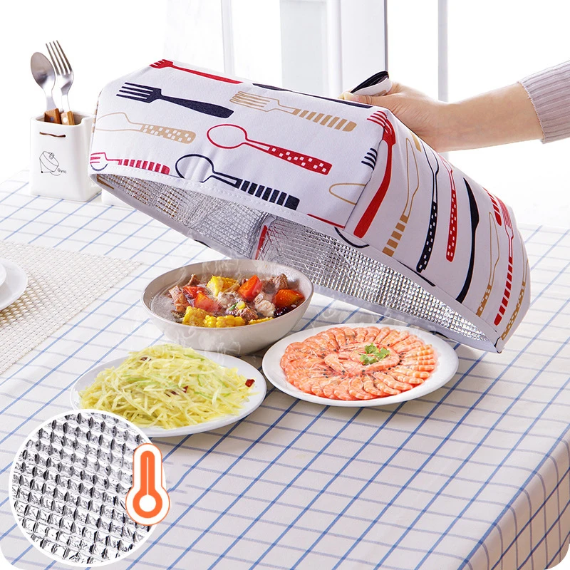 

Large Capacity Insulated Food Cover Reusable Aluminum Foil Food Insulation Cover Foldable Insulation Dishes Cover Kitchen Tools