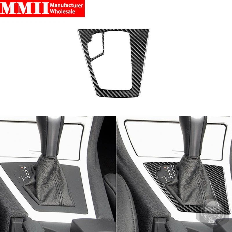 Carbon Fiber Sticker For BMW X3 E83 2004 2005 2006 2007 2008 2009 2010 Gearshift Gear Box Shift Panel Interiors Car Accessories