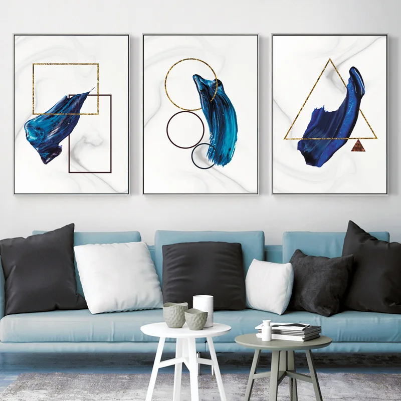 

Nordic Geometric Abstract Three-dimensional Color Block Line Modern Porch Living Room Decoration Painting Canvas AliExpress