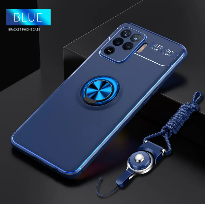 

Силиконовый чехол для OPPO A54 F19 Pro A94 4G A93 A55 чехол Find X3 Pro Noe с полосой чехол для Reno 5 Pro 4 Lite держатель-кольцо на палец