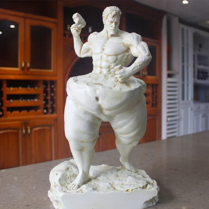 

Home Dector Muscle Man Sculpture Ornaments Interior Figurines Cartoon Living Room Decoration Nordic Creative Resin Statues Gifts