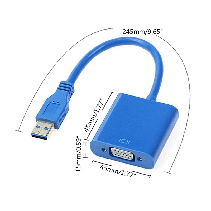 

USB3.0 To VGA Video Display Adapter Cable Multi-display Converter Adapter For PC null