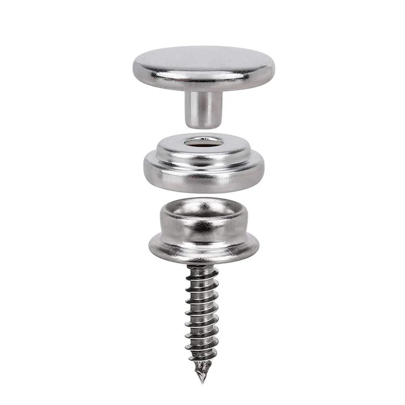 

15mm Fixing Buckle Stainless Steel Screw White Buckle Screw for Tarpaulin Car Tent Crib/car Ship Furniture Yacht Canvas