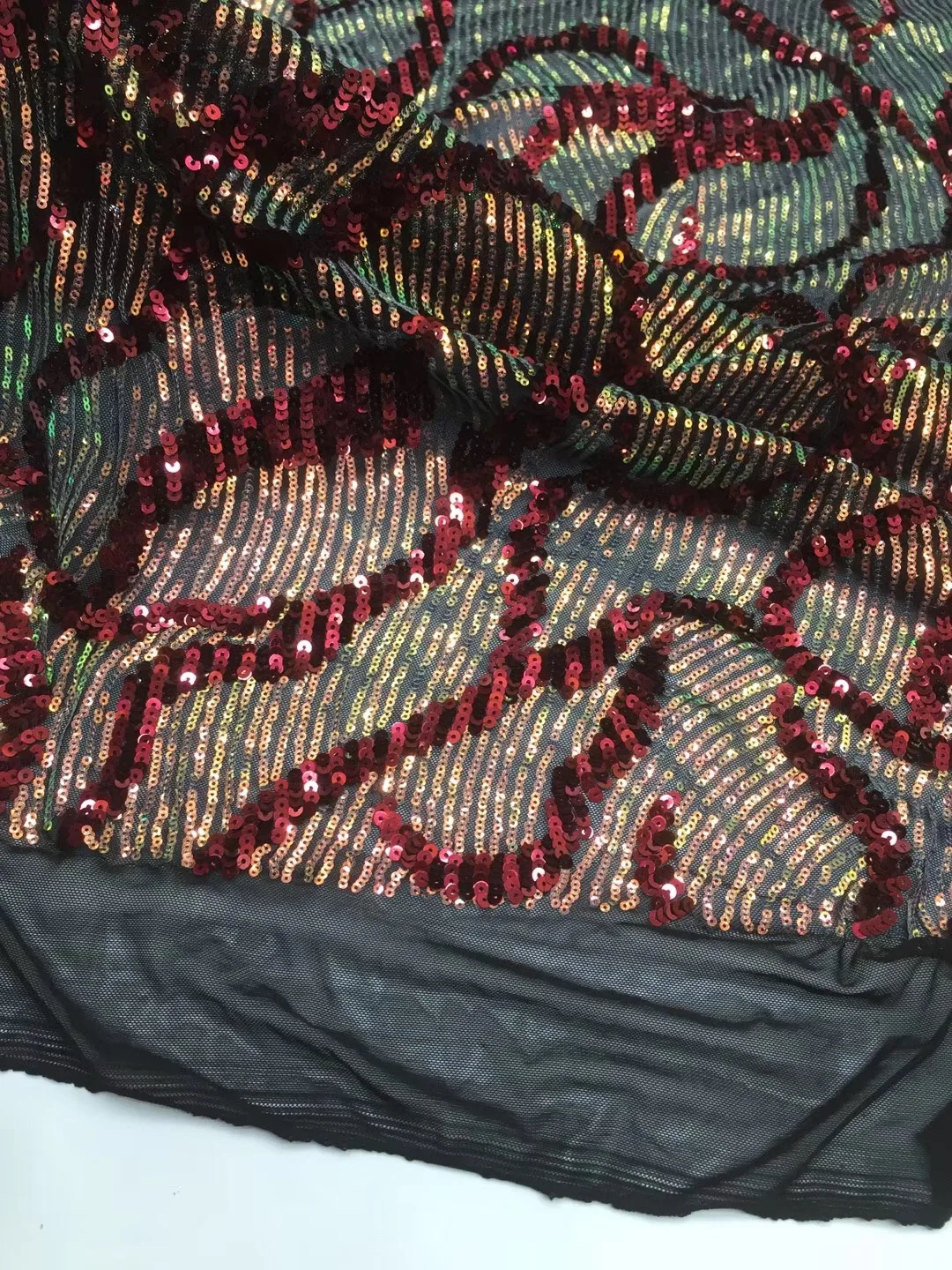 

purple tulle lace sequins embroidery African french lace fabric 5 yards per piece XX3320