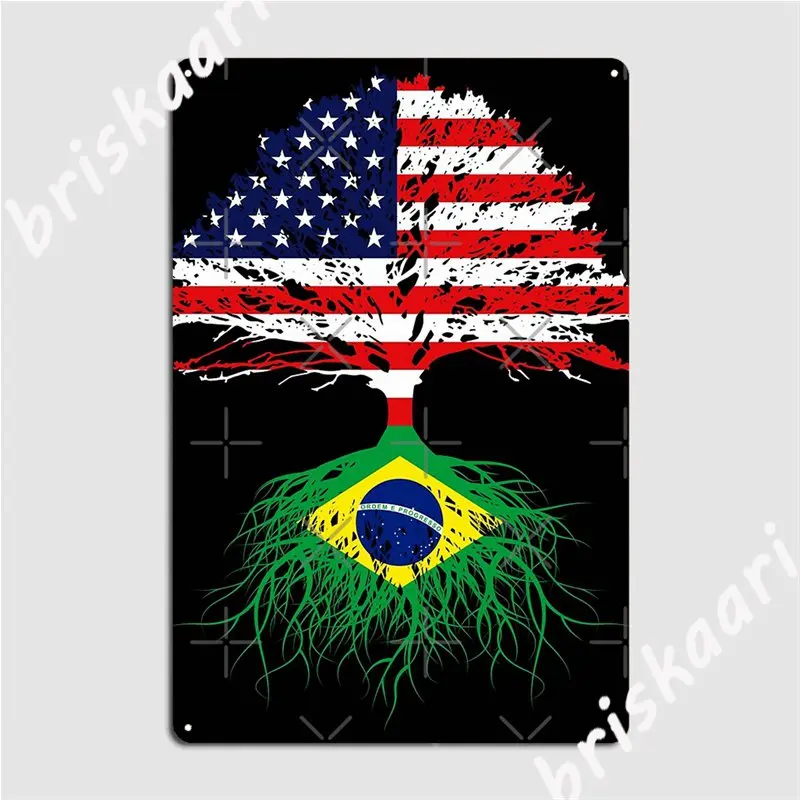 Бразильские корни бразильские американские иммигранты металлические знаки