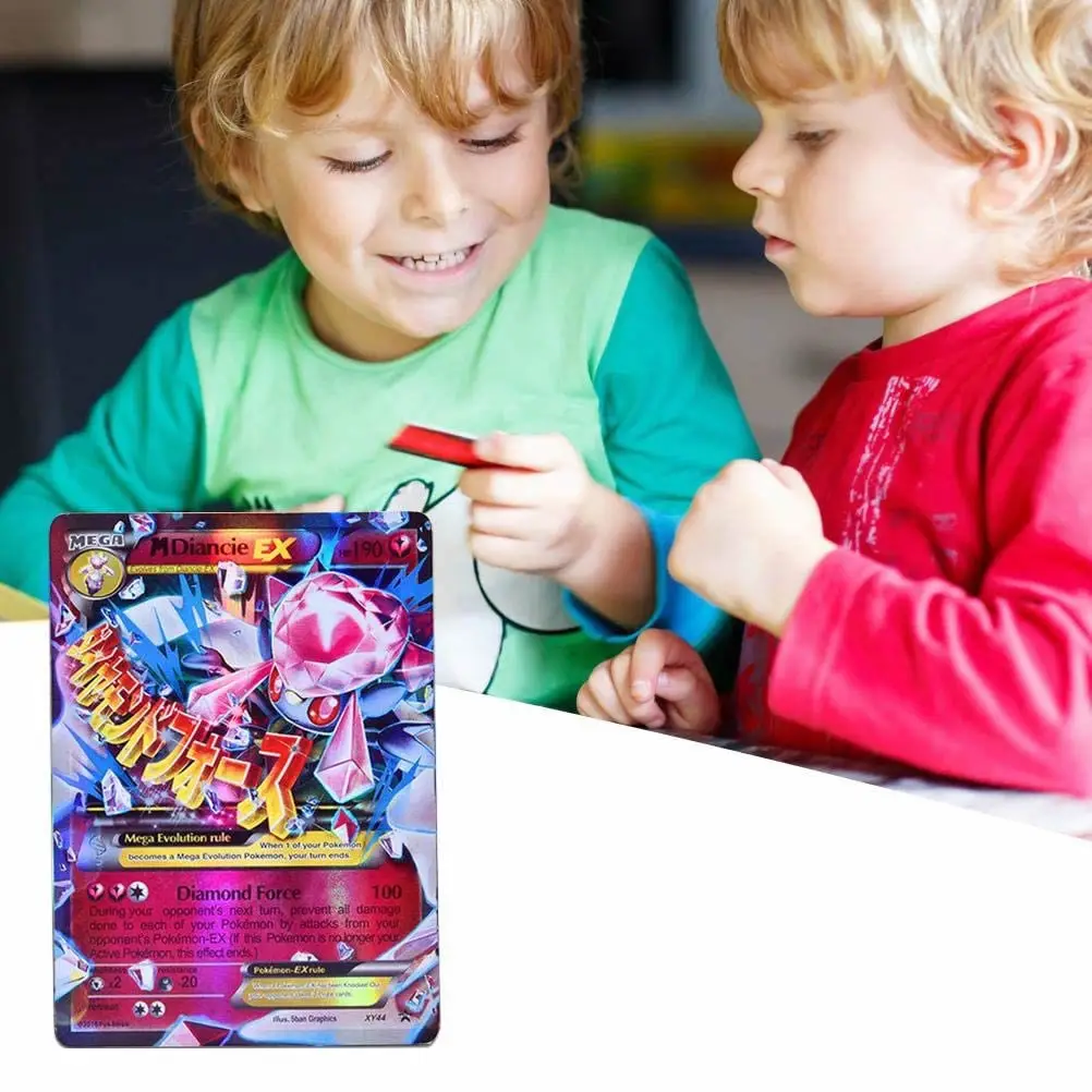 Cartas brillantes de Pokemon para ni&ntilde;os, tarjetas de energ&iacute;a del MEGA entrenador VMAX EX GX, TAKARA TOMY, juego de batalla, juguete para regalo-5