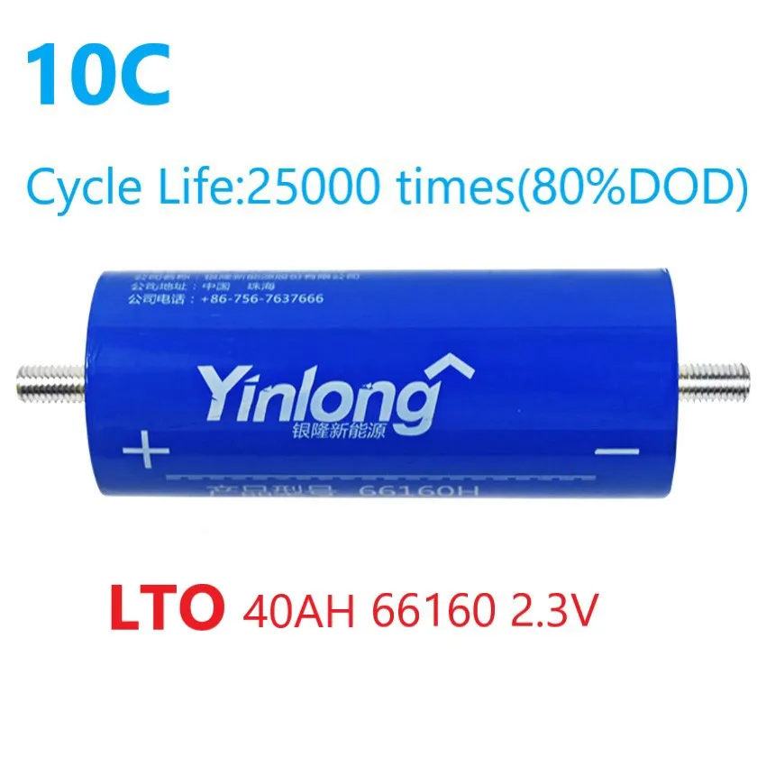 

6PCS 40AH LTO Lithium Titanate Battery 2.3V 66160 10C 12V 24 V 48V DIY Solar Cells Pack EV Energy storage Power