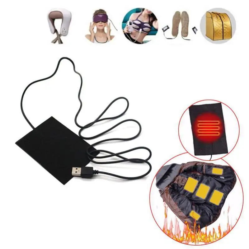 

8W 5VOutdoor Mobile Warming Gear Winter USB Electric Cloth Heater Pads Warmer Jacket 10x20cm