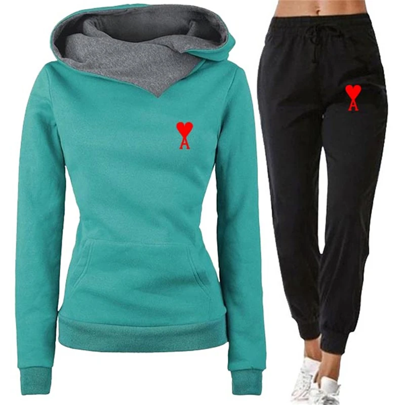 

Women Fashion Friends Print Tracksuit Pullovers Hoodies Set Sportwear Suit Casual Sweatshirt + Full Length Trousers Outfits 2020