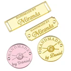 Индивидуальные гравированные акриловые этикетки для одежды, бирки ручной работы, вязаные этикетки с именем, вязаные этикетки, пользовательский дизайн, брендовые этикетки, Декор