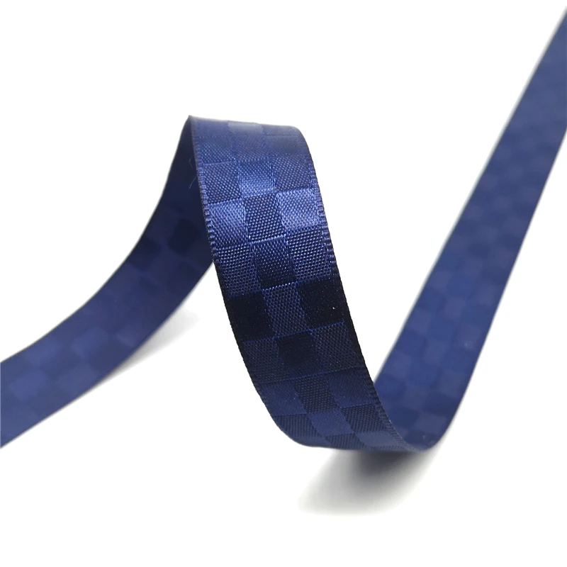 Атласная лента с узором в клетку для цветов 5 ярдов 15 мм подарок Свадебная