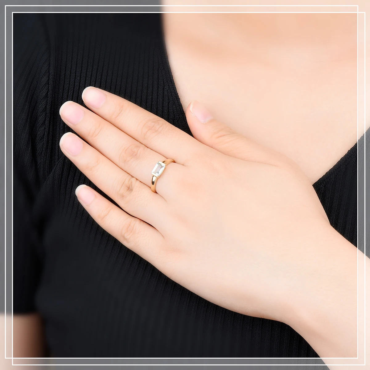 Hutang 9K массивная, желтая, Золотая обручальное кольцо 0.8ct натуральные аквамариновые кольца изысканные свадебные драгоценные камни ювелирные изделия для женщин подарок