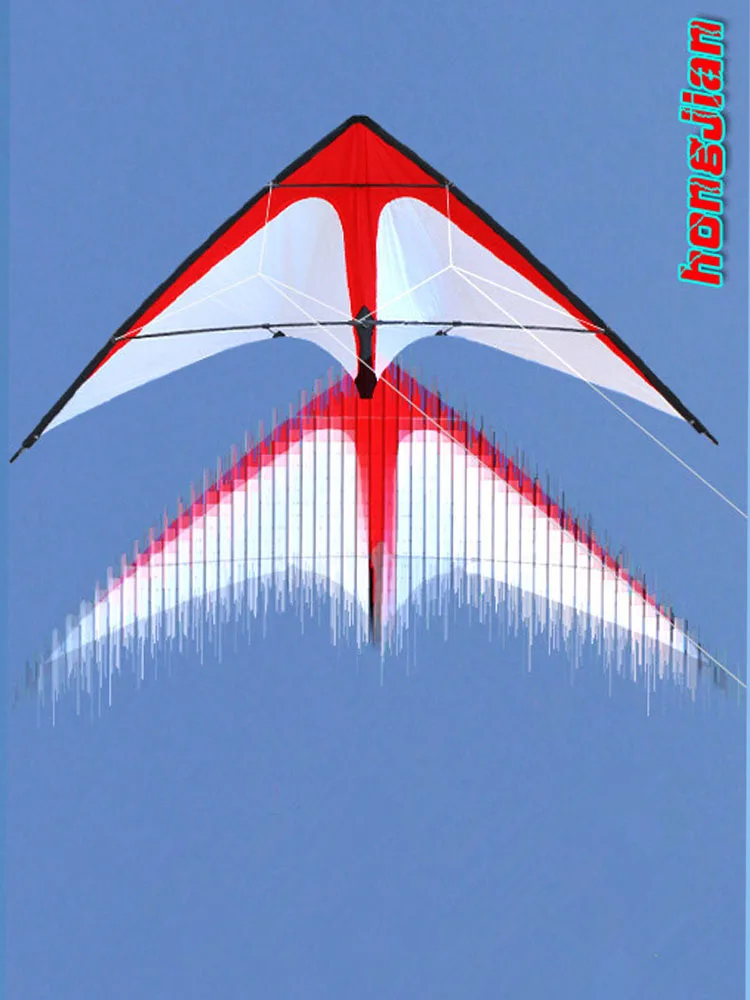 

Outdoor Fun Sports NEW 1.8m Dual Line Red /White Stunt Kite With Handle And Line Good Flying