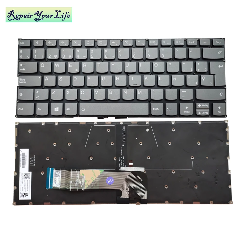 Клавиатура для ноутбука Lenovo Yoga 530 14 14ARR 14IKB SP испанская черная PK131721A13 подсветка без