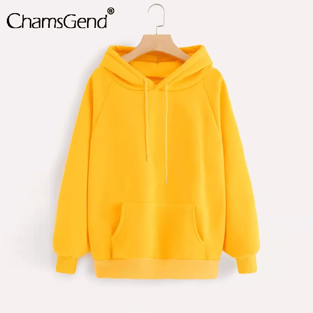 Худи женское однотонное с длинным рукавом на осень/зиму | Женская одежда