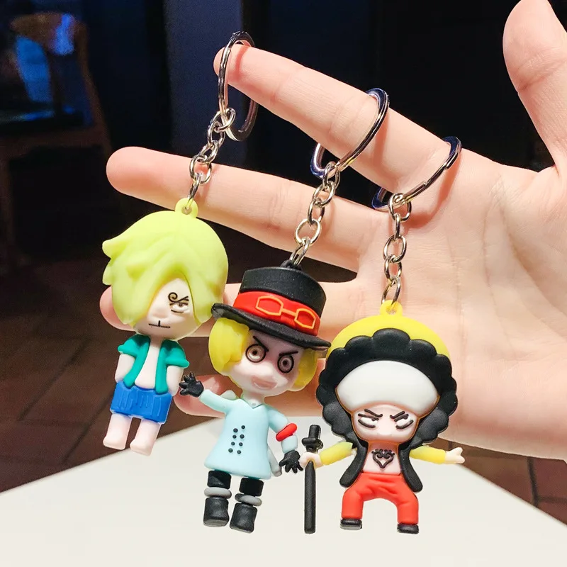 

Bandai New Doll One Piece Keychain Lufei Solonami Key Chain Accessory Bag Pendant Creative Small Gift Keyring Fashion Hot Style