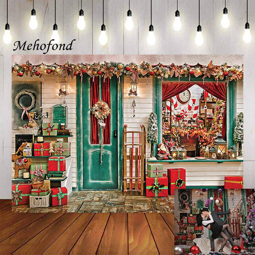 

Фон для фотосъемки Mehofond зима Рождество окно подарок с новым годом Семья Дети вечерние Тия Портрет фон фотостудия реквизит