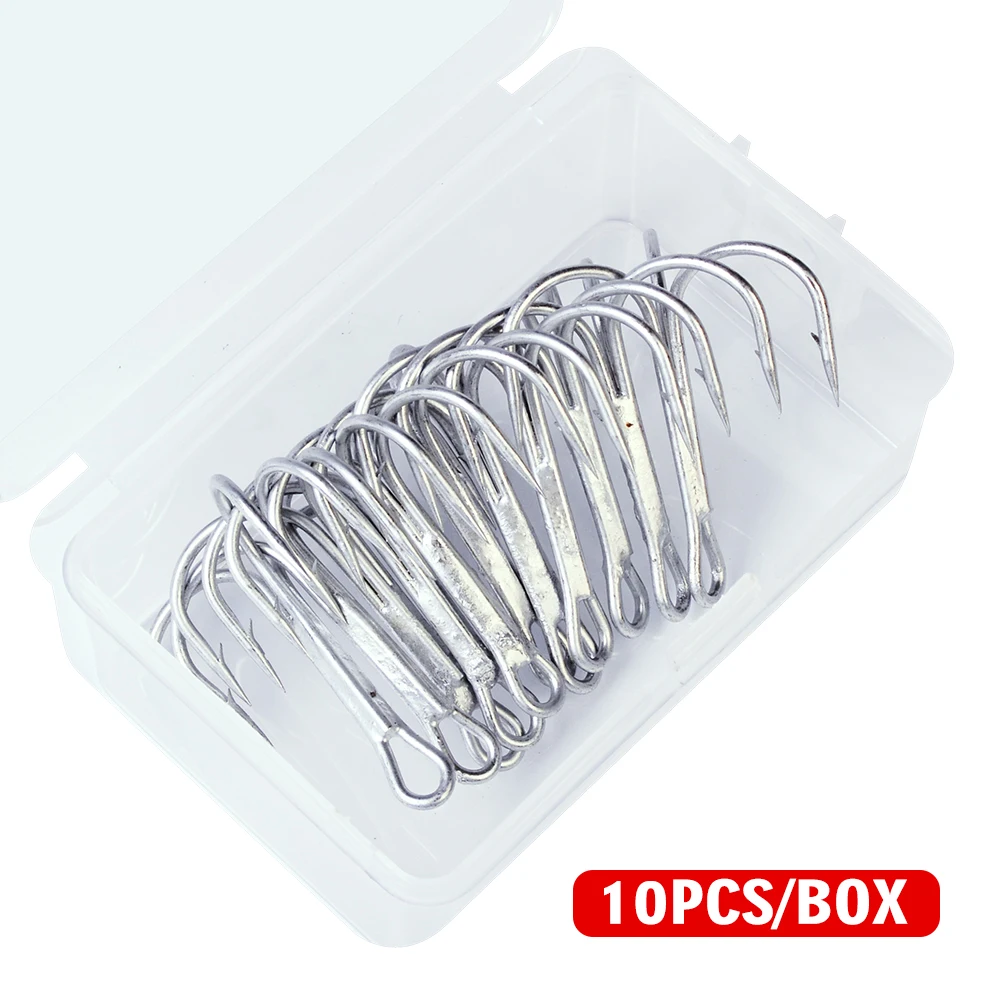 10 шт./кор. белый тройной рыболовный крючок ударопрочная Антикоррозийная