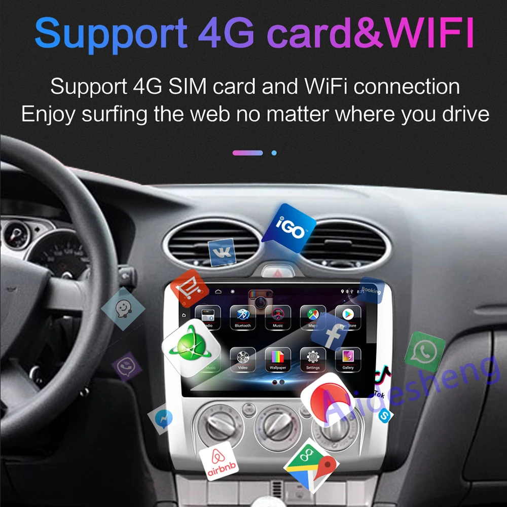 Автомобильный мультимедийный плеер с радио 4G Android 8 1 для Ford Focus EXI MT 2 3 Mk2 2004 2005 2006 2007