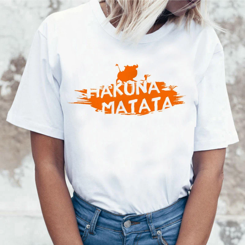 3097 Забавная рубашка хакуна матата Женская Harajuku Ullzang The Lion King кавайная футболка Femme летняя футболка Модный Топ Футболка женская футболка - Цвет: 3097