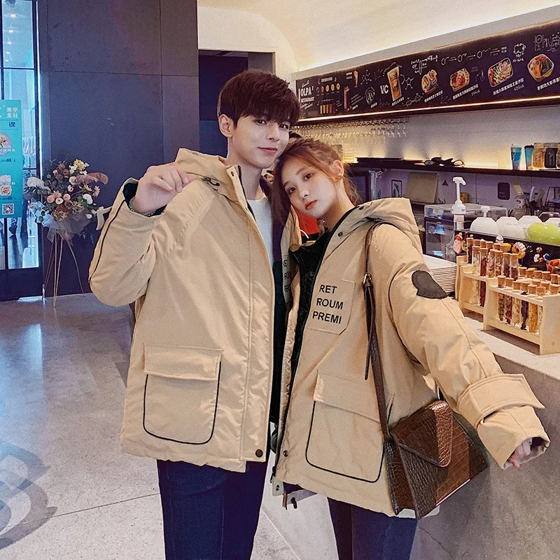 Куртка Теплая пуховая стеганая куртка с короткой курткой Свободная большая