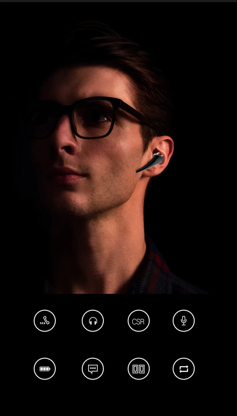 HYASIA беспроводные Bluetooth наушники, Автомобильная гарнитура, бизнес гарнитура с зарядной базой, микрофон, Ушная гарнитура с прищепкой для iPhone samsung