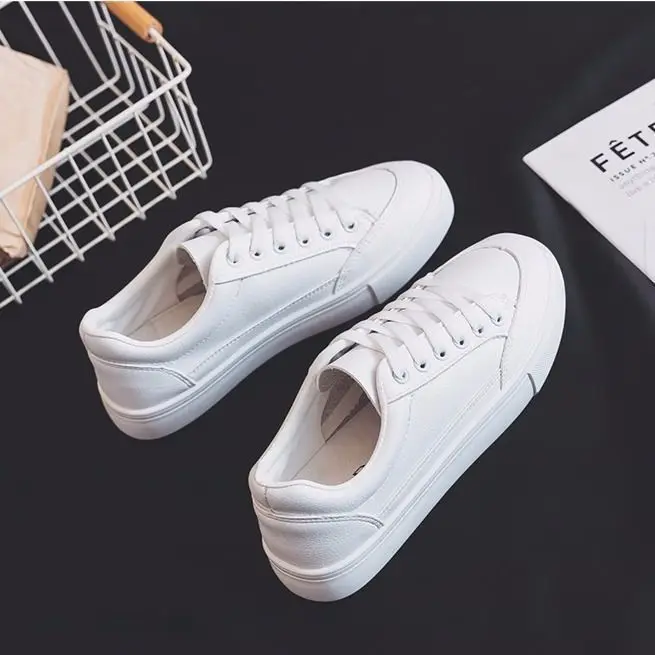 

Women Sneakers Fashion Shoes Spring Trend Casual Flats 2021 Female New Fashion Comfort White Vulcanized Platform Footwear N6-129