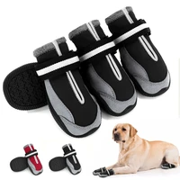 4pcsset dog boots waterproof dog shoes dog booties with reflective rugged anti slip outdoor dog rainsnow boots