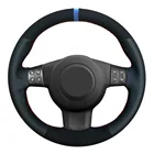 Чехол рулевого колеса автомобиля Сделай Сам сшитая вручную черная натуральная кожа замша для Seat Leon (Mk2) 2006-2008 Ibiza (6L) 2007