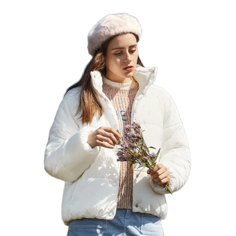 Куртка SEMIR женская короткая с подкладкой пуховик воротником стойкой и косым