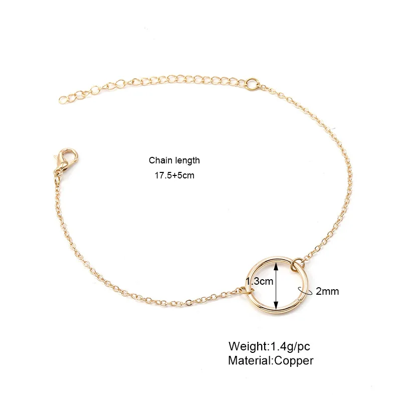 Simple Design Hollow Circle Round Bracelet Geometric Charm Link Chain Gold Silver Color Friendship Bracelets Trendy Jewelry Gift | Украшения