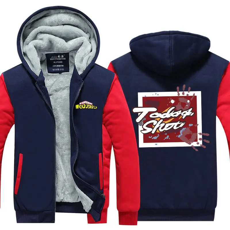 

Anime Boku No My Hero Academia Cosplay Costumes Warm Thick Sweatshirts Todoroki Shoto Winter Jacket Coat Jacket Hoodies
